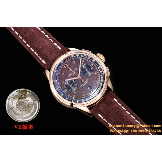 Premier B01 Chronograph 42mm RG/LE Brown Dial BLSF V2 A7750 Mod