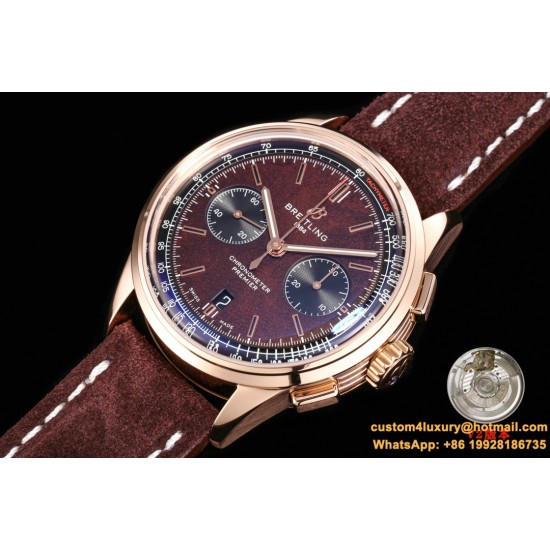 Premier B01 Chronograph 42mm RG/LE Brown Dial BLSF V2 A7750 Mod