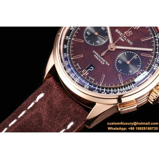 Premier B01 Chronograph 42mm RG/LE Brown Dial BLSF V2 A7750 Mod