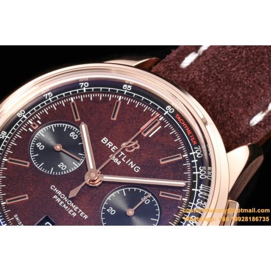 Premier B01 Chronograph 42mm RG/LE Brown Dial BLSF V2 A7750 Mod