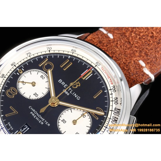 Premier B01 Chronograph 42mm SS/LE Blue Dial BLSF V2 A7750 Mod