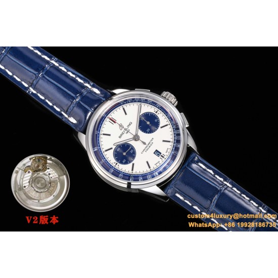 Breitling - Premier B01 Chronograph 42 SS/LE Wht BLSF V2 Asia 7750