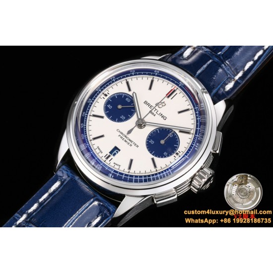 Breitling - Premier B01 Chronograph 42 SS/LE Wht BLSF V2 Asia 7750
