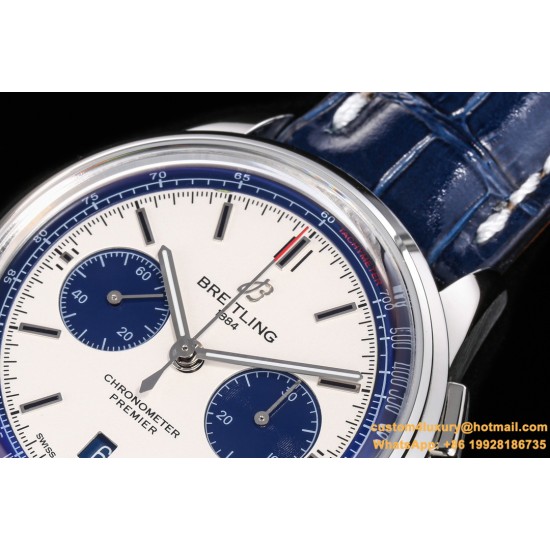 Breitling - Premier B01 Chronograph 42 SS/LE Wht BLSF V2 Asia 7750