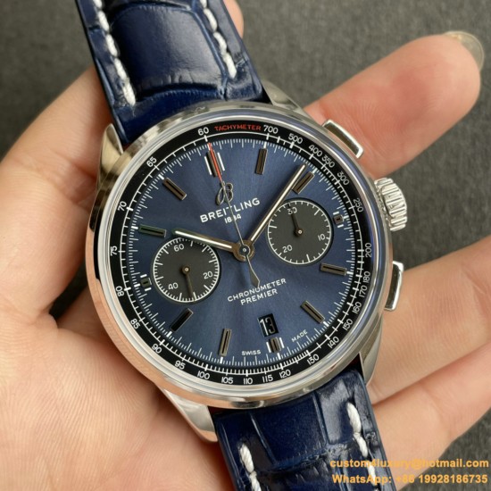 Breitling - Premier B01 Chronograph 42 SS/LE Blue GF V2 Asia 7750