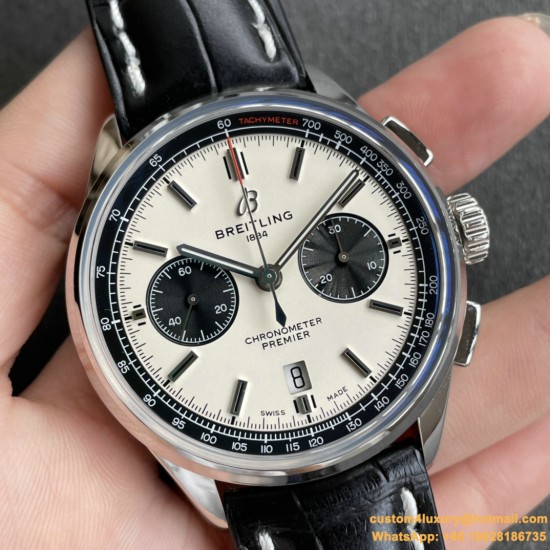 Breitling - Premier B01 Chronograph 42 SS/LE Wht GF V2 Asia 7750