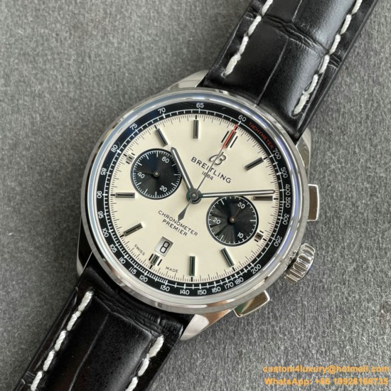 Breitling - Premier B01 Chronograph 42 SS/LE Wht GF V2 Asia 7750