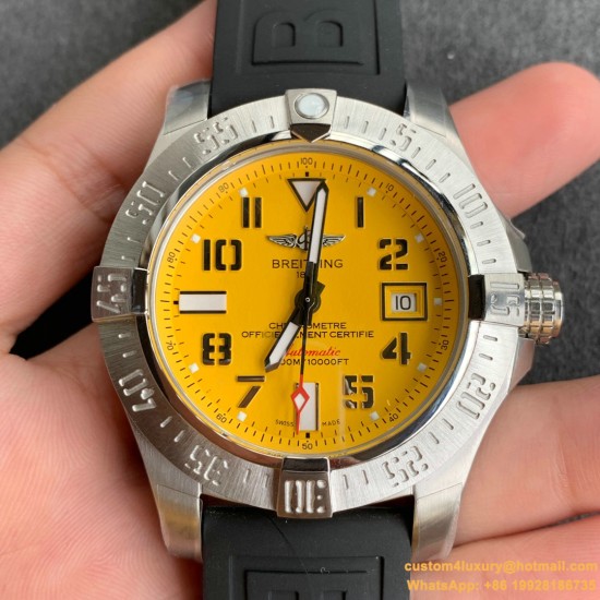 Breitling - Avenger II Seawolf SS/RU Yellow Num GF V2 Asia 2836