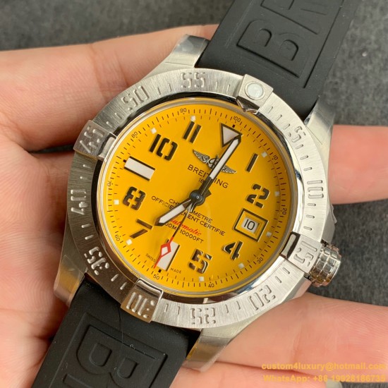 Breitling - Avenger II Seawolf SS/RU Yellow Num GF V2 Asia 2836