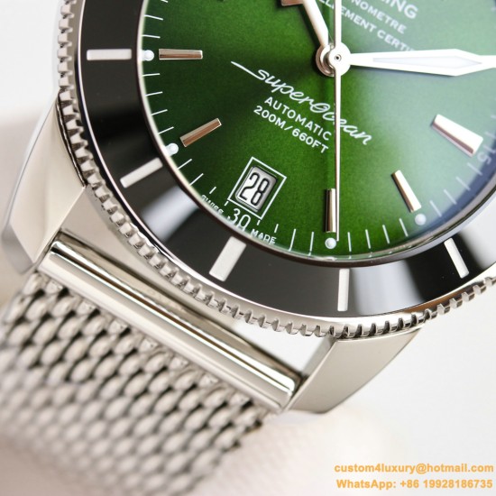 Breitling - Superocean Heritage II 42mm Blk SS/SS Green Dial GF V2 A2824