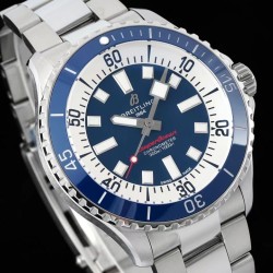 Superocean 44mm Blue Bezel SS/SS Blue Dial TF A2824