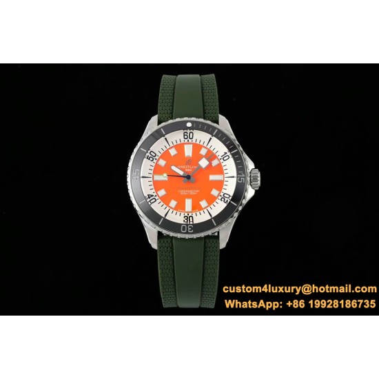 Superocean 42mm Black Bezel SS/RU orange Dial TF A2824