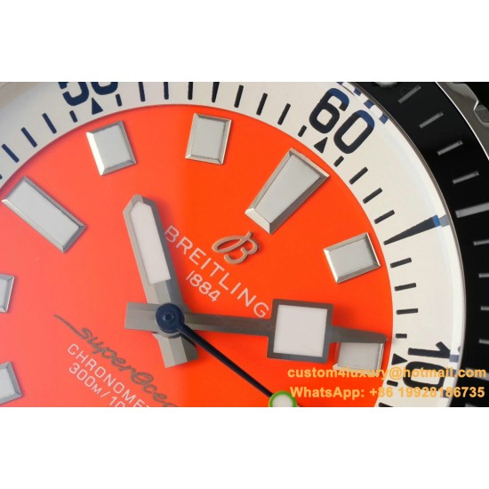 Superocean 42mm Black Bezel SS/RU orange Dial TF A2824
