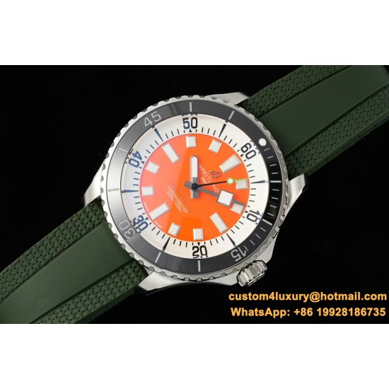 Superocean 42mm Black Bezel SS/RU orange Dial TF A2824