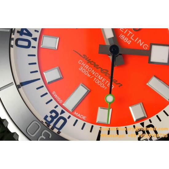 Superocean 42mm Black Bezel SS/RU orange Dial TF A2824
