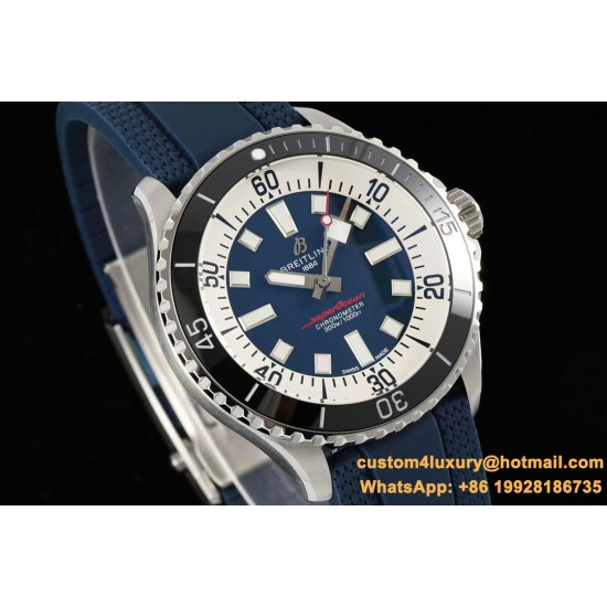Superocean 42mm Black Bezel SS/RU Blue Dial TF A2824