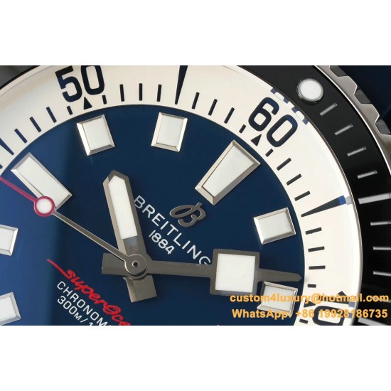 Superocean 42mm Black Bezel SS/RU Blue Dial TF A2824