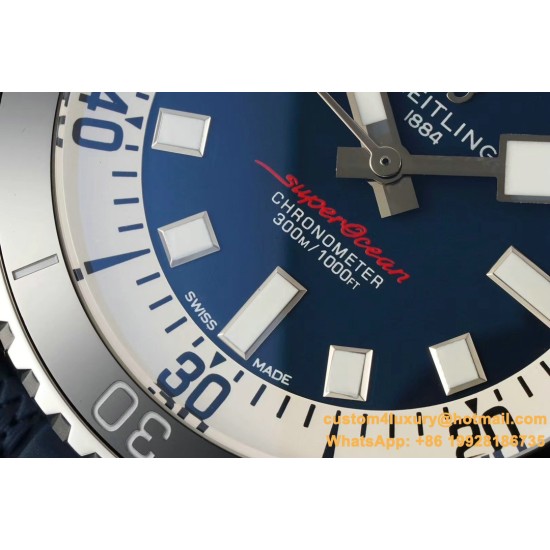 Superocean 42mm Black Bezel SS/RU Blue Dial TF A2824