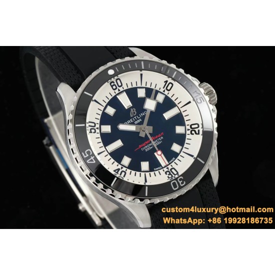 Superocean 42mm Black Bezel SS/RU Blue Dial TF A2824