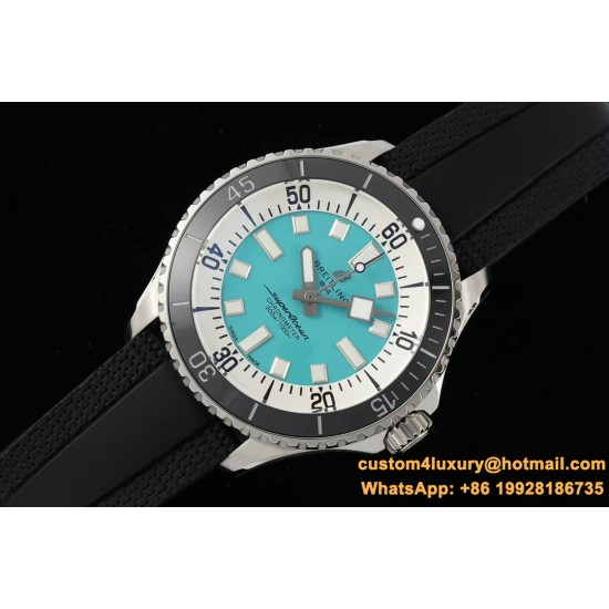 Superocean 42mm Black Bezel SS/RU Ice Blue Dial TF A2824