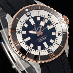Superocean 42mm SS/RU Black/RG Bezel  Blue Dial TF A2824