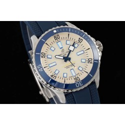 Superocean 42mm Blue Bezel SS/RU Cream Dial TF A2824