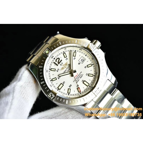 Breitling - Colt 44mm Chronograph Automatic SS/SS White/Stk GF A7750