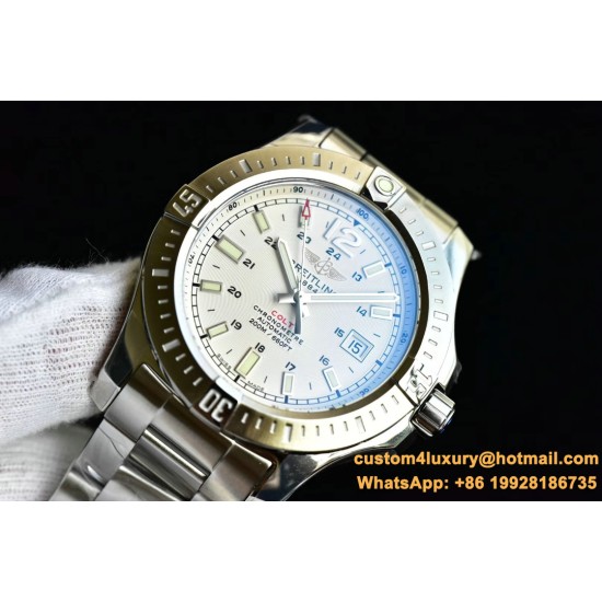 Breitling - Colt 44mm Chronograph Automatic SS/SS White/Stk GF A7750