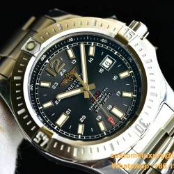 Breitling - Colt 44mm Chronograph Automatic SS/SS Black/Stk GF A7750