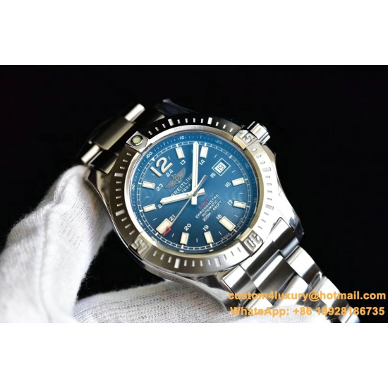 Breitling - Colt 44mm Chronograph Automatic SS/SS Blue/Stk GF A7750
