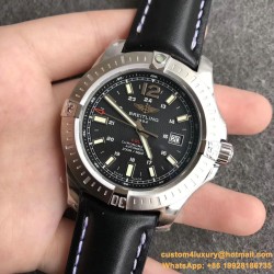 Breitling - Colt 44mm Chronograph Automatic SS/LE Black/Stk GF A7750