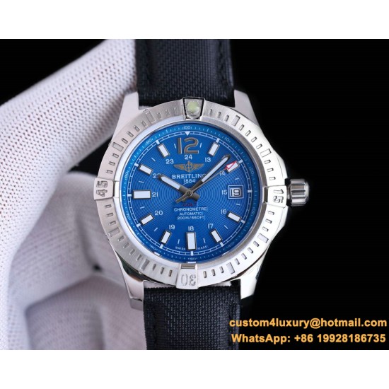 Breitling - Colt 41mm Chronograph Automatic SS/LE Blue/Stk TRF A7750
