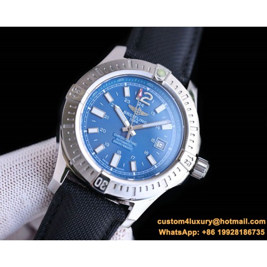 Breitling - Colt 41mm Chronograph Automatic SS/LE Blue/Stk TRF A7750