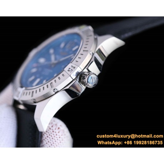 Breitling - Colt 41mm Chronograph Automatic SS/LE Blue/Stk TRF A7750