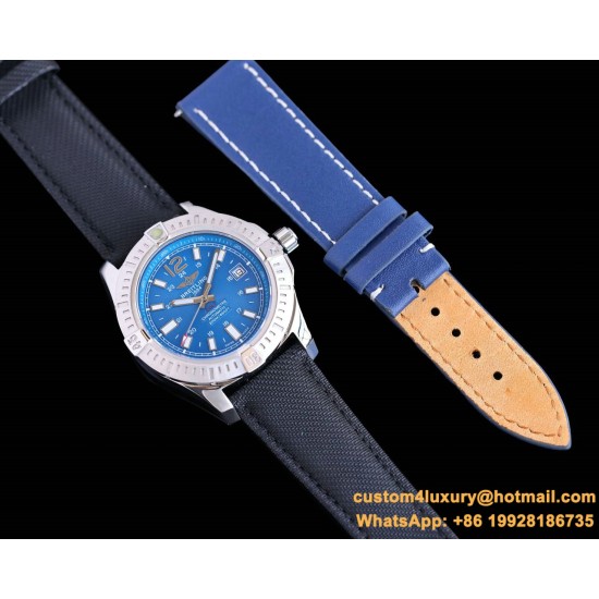 Breitling - Colt 41mm Chronograph Automatic SS/LE Blue/Stk TRF A7750