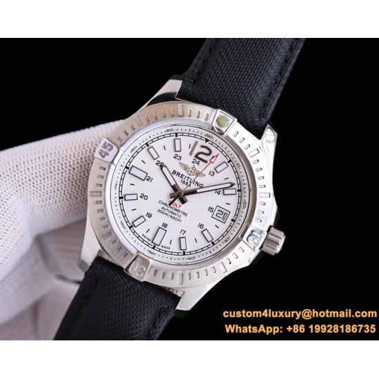 Breitling - Colt 41mm Chronograph Automatic SS/LE White/Stk TRF A7750