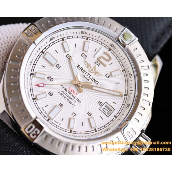 Breitling - Colt 41mm Chronograph Automatic SS/LE White/Stk TRF A7750