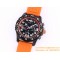 Professional Chronograph PVD Black Dial On Orange Strap Swiss Quartz