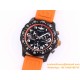 Professional Chronograph PVD Black Dial On Orange Strap Swiss Quartz