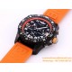 Professional Chronograph PVD Black Dial On Orange Strap Swiss Quartz