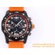 Professional Chronograph PVD Black Dial On Orange Strap Swiss Quartz