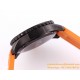 Professional Chronograph PVD Black Dial On Orange Strap Swiss Quartz