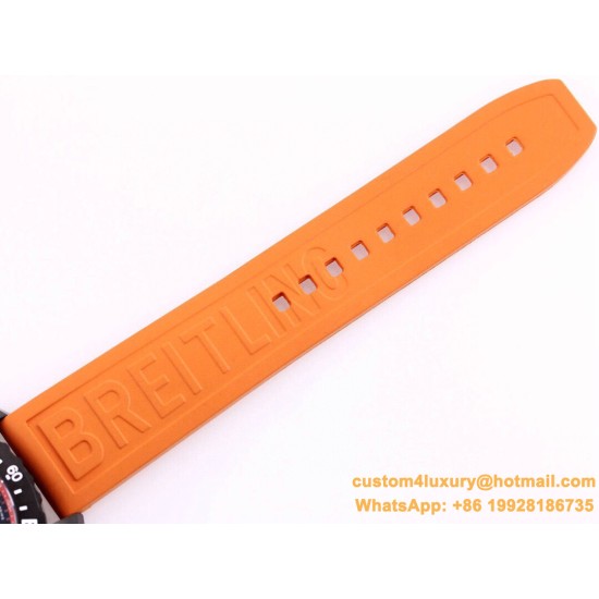 Professional Chronograph PVD Black Dial On Orange Strap Swiss Quartz