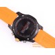 Professional Chronograph PVD Black Dial On Orange Strap Swiss Quartz