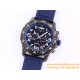 Professional Chronograph PVD Black Dial On Blue Strap Swiss Quartz