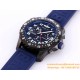 Professional Chronograph PVD Black Dial On Blue Strap Swiss Quartz