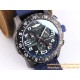 Professional Chronograph PVD Black Dial On Blue Strap Swiss Quartz