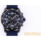 Professional Chronograph PVD Black Dial On Blue Strap Swiss Quartz