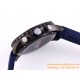 Professional Chronograph PVD Black Dial On Blue Strap Swiss Quartz