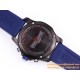Professional Chronograph PVD Black Dial On Blue Strap Swiss Quartz